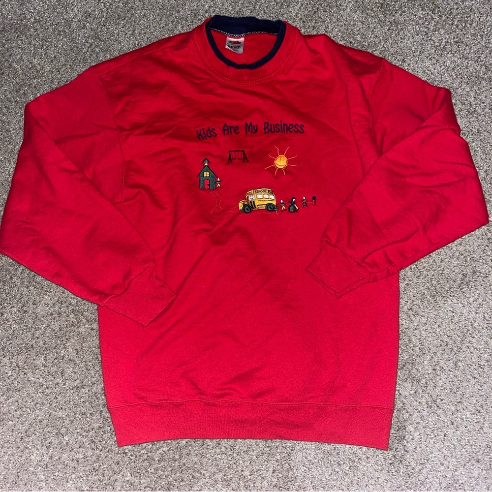 Vintage Kids Are My Business Crewneck Sweatshirt Large Teacher School Education